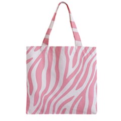 Pink Zebra Vibes Animal Print  Zipper Grocery Tote Bag by ConteMonfrey