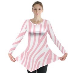 Pink Zebra Vibes Animal Print  Long Sleeve Tunic  by ConteMonfrey