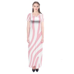Pink Zebra Vibes Animal Print  Short Sleeve Maxi Dress