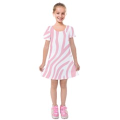 Pink Zebra Vibes Animal Print  Kids  Short Sleeve Velvet Dress by ConteMonfrey