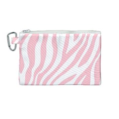 Pink Zebra Vibes Animal Print  Canvas Cosmetic Bag (medium) by ConteMonfrey