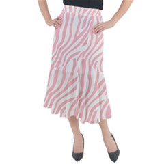 Pink Zebra Vibes Animal Print  Midi Mermaid Skirt by ConteMonfrey