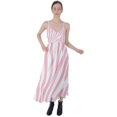Pink Zebra Vibes Animal Print  Tie Back Maxi Dress