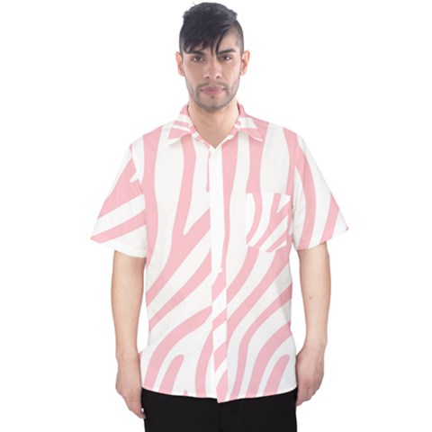 Pink Zebra Vibes Animal Print  Men s Hawaii Shirt by ConteMonfrey