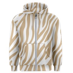 Brown Zebra Vibes Animal Print  Men s Zipper Hoodie