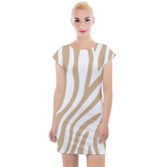 Brown Zebra Vibes Animal Print  Cap Sleeve Bodycon Dress by ConteMonfrey