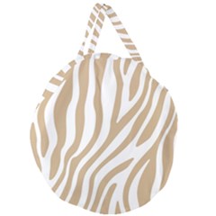 Brown Zebra Vibes Animal Print  Giant Round Zipper Tote by ConteMonfrey