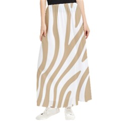 Brown Zebra Vibes Animal Print  Maxi Chiffon Skirt by ConteMonfrey