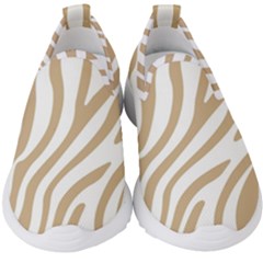 Brown Zebra Vibes Animal Print  Kids  Slip On Sneakers by ConteMonfrey