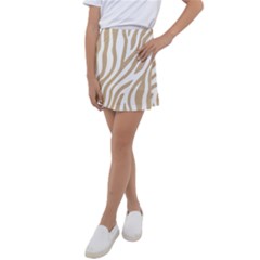 Brown Zebra Vibes Animal Print  Kids  Tennis Skirt by ConteMonfrey