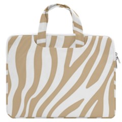 Brown Zebra Vibes Animal Print  Macbook Pro 13  Double Pocket Laptop Bag by ConteMonfrey