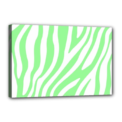 Green Zebra Vibes Animal Print  Canvas 18  x 12  (Stretched)