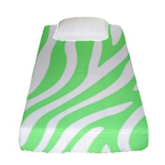 Green Zebra Vibes Animal Print  Fitted Sheet (Single Size)