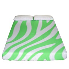 Green Zebra Vibes Animal Print  Fitted Sheet (King Size)