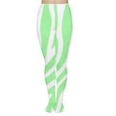 Green Zebra Vibes Animal Print  Tights