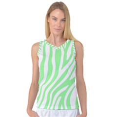 Green Zebra Vibes Animal Print  Women s Basketball Tank Top