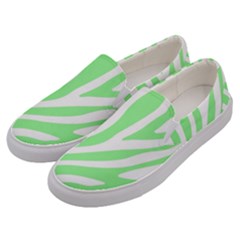 Green Zebra Vibes Animal Print  Men s Canvas Slip Ons