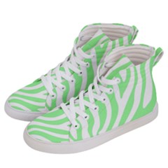 Green Zebra Vibes Animal Print  Men s Hi-Top Skate Sneakers