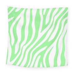 Green Zebra Vibes Animal Print  Square Tapestry (large) by ConteMonfrey