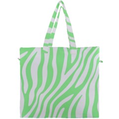 Green Zebra Vibes Animal Print  Canvas Travel Bag