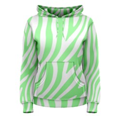 Green Zebra Vibes Animal Print  Women s Pullover Hoodie by ConteMonfrey