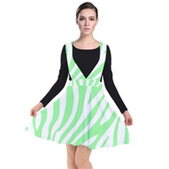 Green Zebra Vibes Animal Print  Plunge Pinafore Dress by ConteMonfrey