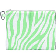 Green Zebra Vibes Animal Print  Canvas Cosmetic Bag (XXXL)