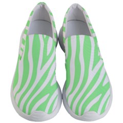 Green Zebra Vibes Animal Print  Women s Lightweight Slip Ons