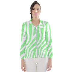 Green Zebra Vibes Animal Print  Women s Windbreaker by ConteMonfrey