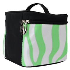 Green Zebra Vibes Animal Print  Make Up Travel Bag (Small)