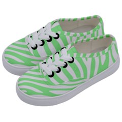 Green Zebra Vibes Animal Print  Kids  Classic Low Top Sneakers by ConteMonfrey