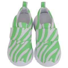 Green Zebra Vibes Animal Print  Kids  Velcro No Lace Shoes