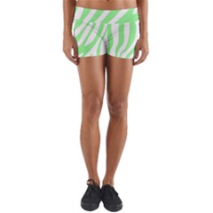 Green Zebra Vibes Animal Print  Yoga Shorts by ConteMonfrey