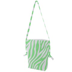 Green Zebra Vibes Animal Print  Folding Shoulder Bag