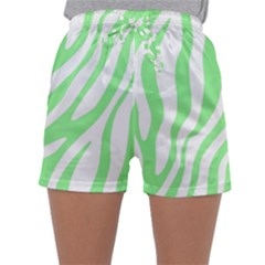 Green Zebra Vibes Animal Print  Sleepwear Shorts by ConteMonfrey