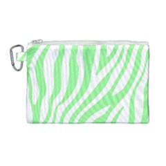 Green Zebra Vibes Animal Print  Canvas Cosmetic Bag (large) by ConteMonfrey