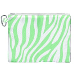 Green Zebra Vibes Animal Print  Canvas Cosmetic Bag (xxl) by ConteMonfrey