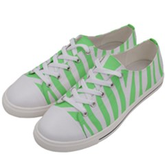 Green Zebra Vibes Animal Print  Women s Low Top Canvas Sneakers