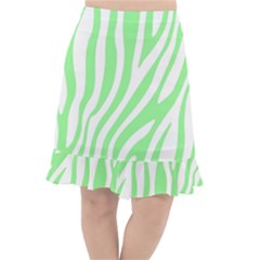 Green Zebra Vibes Animal Print  Fishtail Chiffon Skirt by ConteMonfrey