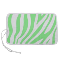 Green Zebra Vibes Animal Print  Pen Storage Case (M)