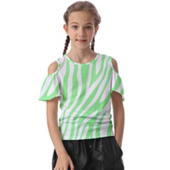 Green Zebra Vibes Animal Print  Kids  Butterfly Cutout Tee