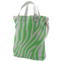 Green Zebra Vibes Animal Print  Canvas Messenger Bag by ConteMonfrey