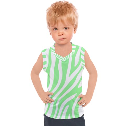 Green Zebra Vibes Animal Print  Kids  Sport Tank Top by ConteMonfrey