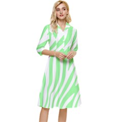 Green Zebra Vibes Animal Print  Classy Knee Length Dress by ConteMonfrey