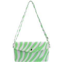 Green Zebra Vibes Animal Print  Removable Strap Clutch Bag by ConteMonfrey