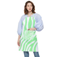 Green Zebra Vibes Animal Print  Pocket Apron by ConteMonfrey