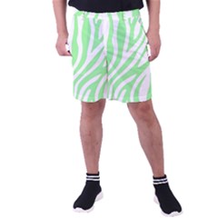 Green Zebra Vibes Animal Print  Men s Pocket Shorts by ConteMonfrey