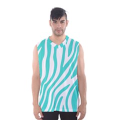 Blue Zebra Vibes Animal Print   Men s Basketball Tank Top by ConteMonfrey