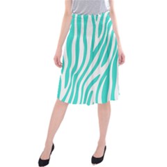 Blue Zebra Vibes Animal Print   Midi Beach Skirt by ConteMonfrey