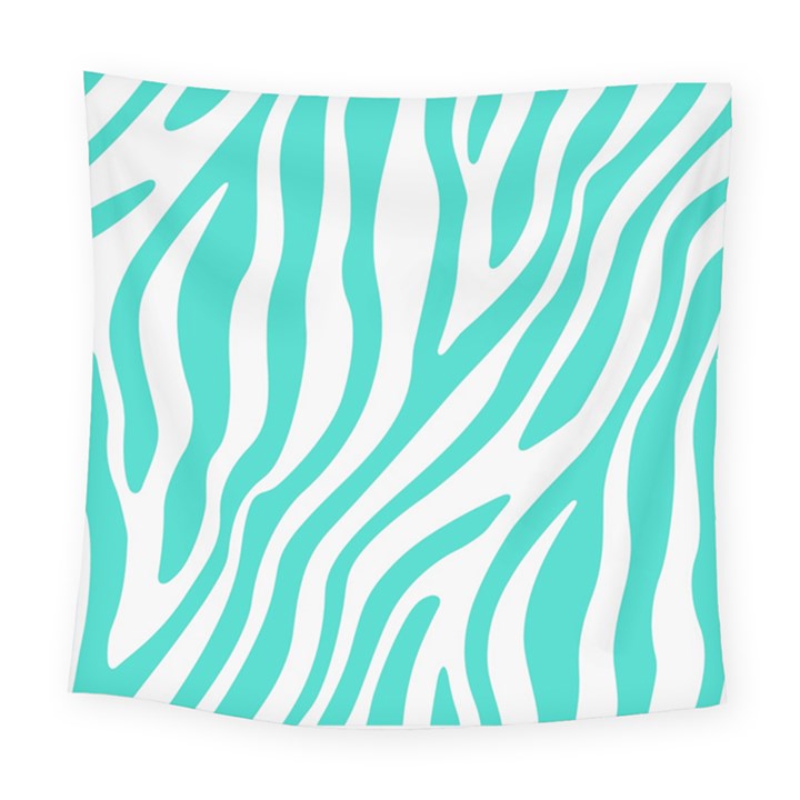 Blue Zebra Vibes Animal Print   Square Tapestry (Large)